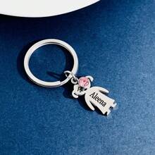 1pc Customized Keychain With 1 To 4 Names Engraved,  Personalized Keyring For Dad, Family Gift For Father's Day,  Mother's Day Stainless, Fashion ,Colorful,Cute,Adorable,Contracted,Funny,Kawaii,Stylish,Unisex,Casual,Cuties Custom,Personalized,Unique,Customized Ideal Gifts For Him Her,Boyfriend,Girlfriend,Family,Friends,Pets,Grandparents,Children For Christmas,For Winter,For Fall/Autumn,For Holiday,For Graduation Finds,Winter Fashion,Christmas Gift,Christmas Decorations,Personalized Christmas Ornaments,Personalized Gifts For Women/Men,Personalized/Customized Keychain,Christmas Accessories - Multicolor - View 5