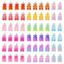 30pcs Mini Cute Little Bear Pendant Gradient 3D Soft Candy Bear Pendant DIY Resin Bear Charms For Necklace Pendant Earrings Bracelet Keychain - Gradient Bear Pendant - View 1