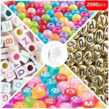 Kit d'accessoires de perles de lettres DIY, convivial pour les débutants, jouet en perles pour la fabrication de bracelets et de colliers faits à la main, matériel de fabrication de bijoux, ensemble de perles et d'accessoires, emballé pour l'exportation