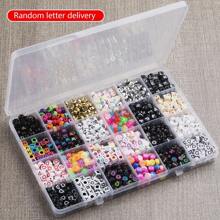 Kit d'accessoires de perles de lettres DIY, convivial pour les débutants, jouet en perles pour la fabrication de bracelets et de colliers faits à la main, matériel de fabrication de bijoux, ensemble de perles et d'accessoires, emballé pour l'exportation