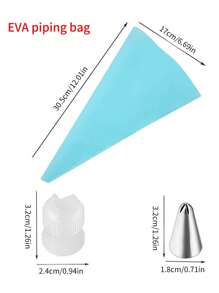 39入/51入組糕點裝飾嘴套裝，奶油槍咀套裝，曲奇花嘴套裝，蛋糕裝飾工具，48個糕點裝飾嘴，1個轉換器，1個袋，1個收納盒 - 藍色 - 查看 3
