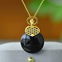 1入組天然黑寶石頸鍊套裝，黑寶石鍍金嵌入，金綠寶石時尚珠寶，時尚珠寶，女士頸鍊珠寶，寶石頸鍊，假日禮物，送女友的禮物。 - V - 查看 6