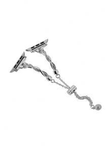 1 Piece Women's Rose Gold Cross Twist Full Rhinestone Zinc Alloy Apple Watch Strap Suitable For 38/40/41/42/44/45/49 Mm Compatible With Apple Watch Ultra/SE/8/7/6/5/4/3 /2/1