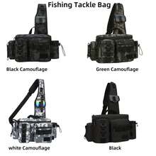 1pc Fishing Backpack Tackle Sling Bag - Fishing Shoulder Bag With Rod Holder -Perfect Fishing Gifts - Multicolor - View 3