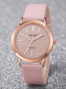 3 件套女士时尚休闲哑光石英表带刻度表盘和皮带，可作为返校学生的礼物 - 彩色 - 查看 10