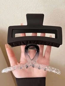 4pcs/Set Oversize Square Ombre Hair Claw Clips For Thick Hair, Minimalist Solid Color Hair Clips For Daily Casual Wear - Multicolor - View 3