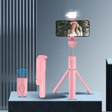 Perche à selfie Bluetooth : Perche à selfie trépied extensible pour téléphones - Portable, télécommandée et pliable pour voyager ! Compatible avec les smartphones /Android pour les vacances d'été, les voyages, les activités de plein air, la diffusion en direct. Trépied