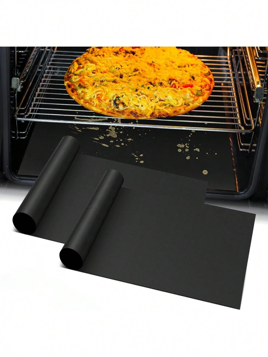 烤箱底部垫，2 包重型电炉盖，耐热炉灶保护垫，空气炸锅烤架烘焙垫，可重复使用的燃气烤面包机微波炉滴水垫