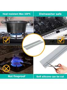 1/2pcs Premium Soft Silicone High-Temperature Resistant Gap Strip - Waterproof, Oil And Dirt Repellent, Easy Clean, Countertop Perfect, Soft Sealing Solution For Kitchen Gaps