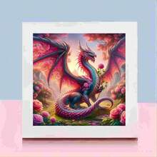 1入組多色全鑽龍紋十字繡壁飾，適合初學者和手工藝愛好者，是客廳、臥室、書房和其他室內空間的必需裝飾品 - 彩色 - 查看 3