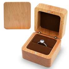 Personalized Wooden Ring Box / Jewelry Box With Custom Photo & Text - Laser Engraved Picture Memory Box For Proposal, Wedding, Anniversary, Birthday - Magnetic Closure, Engraved With Your Image & Message – Small Wood Treasure Box - Oak - View 9