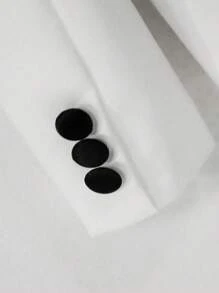 少年翻領長袖西裝外套，單排釦馬甲、褲裝和蝴蝶結套裝，適合春秋季節正式場合