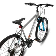 Hiland Bamcbase 26/27.5/29 Inch Adult Mountain Bike, Hardtail MTB Bike For Men And Women With Shimano 21-Speed Rear Derailleur, V-Brakes, Suspension Front Fork & High-Carbon Steel Frame, Grey/Black/Blue - Light Grey - View 7