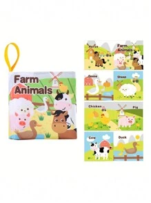 柔软布书互动婴儿布书动物趣味学习玩具促进大脑发育，适合0-3岁婴儿礼物