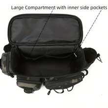 1pc Fishing Backpack Tackle Sling Bag - Fishing Shoulder Bag With Rod Holder -Perfect Fishing Gifts - Multicolor - View 7