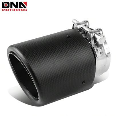 Carbon Fiber Pattern Racing High Flow Muffler Exhaust Tip 3"Piping 4"Outlet
