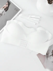 3 szt. Zestaw biustonoszy damskich bez ramiączek, biustonosz push-up i antypoślizgowy, bezszwowy, owinięty w klatkę piersiową i biustonosz z niewidocznymi plecami, bielizna - Wielokolorowe - Zobacz 5