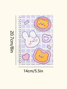 3pcs Random Cartoon Coil Notebook Cute Creative A5 Loose-Leaf Journal Stationery, Wholesale Highly Attractive Horizontal-Line Student Diary - Multicolor - View 3