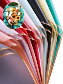 20 Papel Coreano para Flores y Regalos 58x58cm - Negro - Ver 7