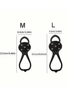 2 chiếc bọc giày tuyết 5 răng chống trượt cho các hoạt động ngoài trời trên băng/tuyết - màu đen - Xem 2