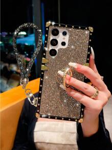 金色手機殼+戒指支架+掛繩