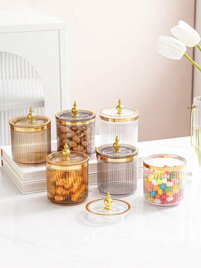 1 个密封储物罐，用于存放糖果和零食、婚礼和节日的餐桌装饰、厨房、圣诞礼物、学校用品