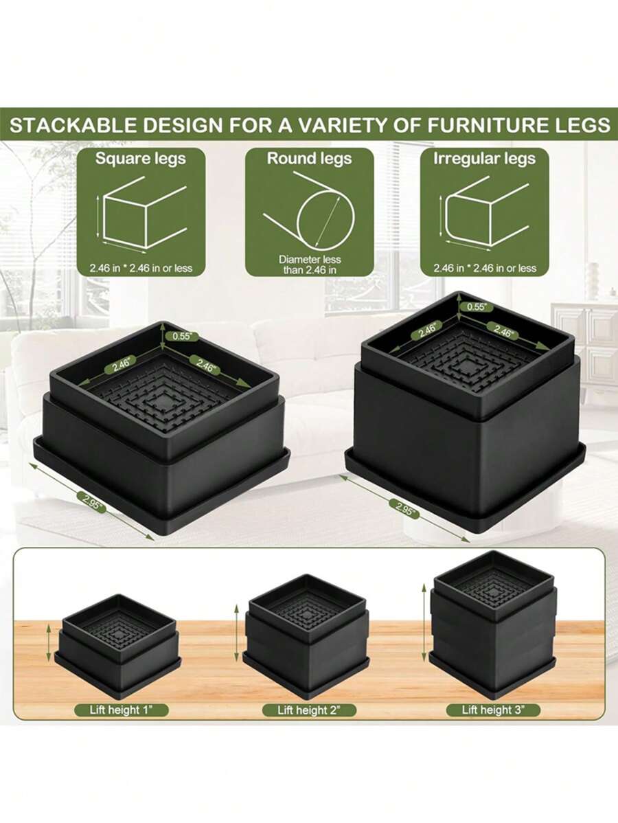 4 Pcs Desk Sofa Raise Feet Cushion 1inch AntiSlip Heavy Duty Furniture