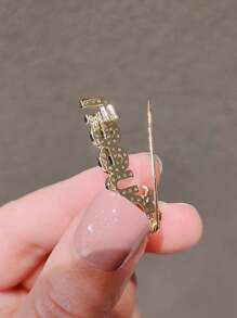 Spilli con strass decorato lettera - Oro giallo - Visualizzare 4