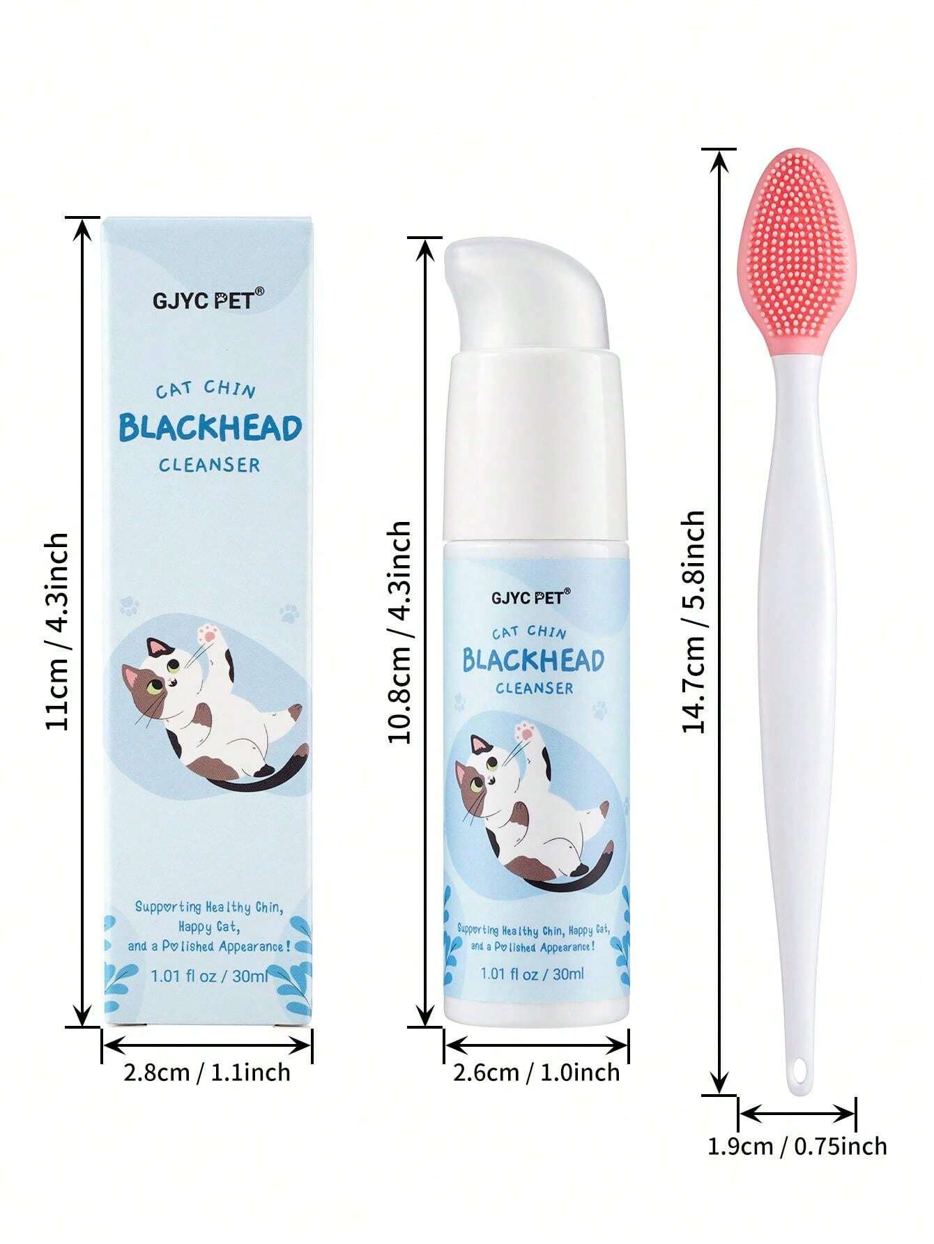 GJYC PET Cat Chin Blackhead Cleanser Kit Cat Chin Blackhead Cleanser
