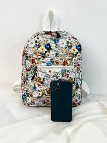 Ba lô nữ họa tiết hoa phong cách mới thời trang dành cho học sinh trung học, Cặp đi học thời trang nhẹ và đơn giản - Nhiều màu - Xem 3