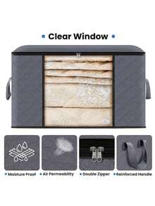 Non-Woven Fabric Blanket Organizer Quilt Storage Bag Blanket Storage Bags Zipper Duvet Storage Cover Under Bed Storage