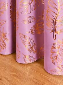 One Modern Style Polyester Feather Pattern Blackout Curtain, Feather Slowly Falling Design, Suitable For Various Room Types Such As Bedroom, Living Room, Kitchen, Dining Room, Etc., Even Can Be Used For Small Windows With Minimum Size To Make Short Curtains - Pink - View 5