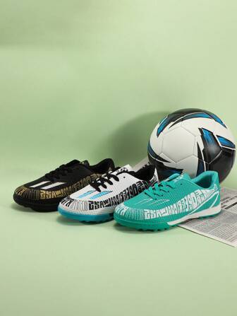 Zapatos de fútbol de estudiante, zapatos deportivos de entrenamiento con clavos desmenuzables TF y lazo antideslizante para hierba artificial para niños