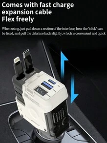 1 bộ sạc ô tô theo chủ đề Mecha có cáp thu vào, sạc nhanh bật lửa [Được chứng nhận MFI] - Một cỡ - Xem 6