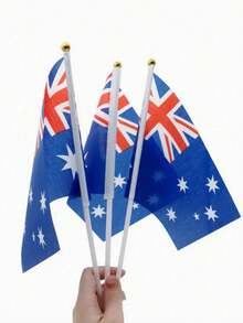 3pcs Multi-Country Hand Waving Flag, Hand Waving Flag, 14*21 Cm (5.51*8.27 In) Polyester Small Hand Waving Flag With Plastic Flagpole Trim - Multicolor - View 27