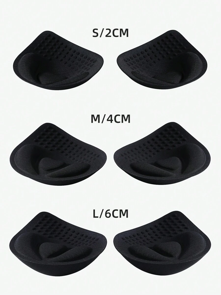 1 par de almohadillas para copas de ropa interior engrosada de 2cm, 4cm y 6cm, relleno pequeño desmontable y lavable para aumentar el acolchado, almohadillas para levantar y realzar el pecho para ropa interior y sujetador, accesorios para ropa interior y sujetador - Negro - Ver 1