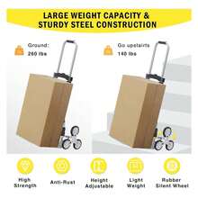 Stair Climbing Cart, Adjustable Handle Length Trolley Dolly Cart For Stairs, Flat Ground, 260 Lb Load Capacity Folding Shopping Cart, Grocery Shopping Cart With Mute Wheels - Nhiều màu - Xem 5