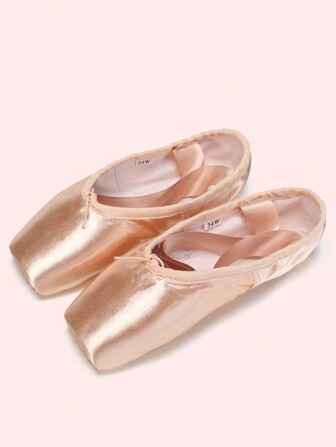 Dambalett Pointe Skor Satin Balett Spets Papperssula Balett Flats Tillfällen av Yoga