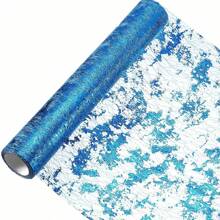 1入組閃亮鋁箔薄網桌布捲，派對、婚禮、聖誕節、感恩節、情人節的中央裝飾桌布 - 彩色 - 查看 25