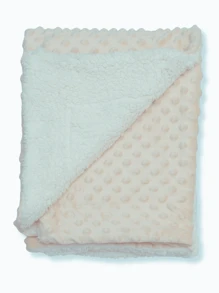Cobertor Manta Infantil Bebe Plush Pipoquinha Fleece Sherpa Carneirinho Menino Menina - Bege - Visão 4