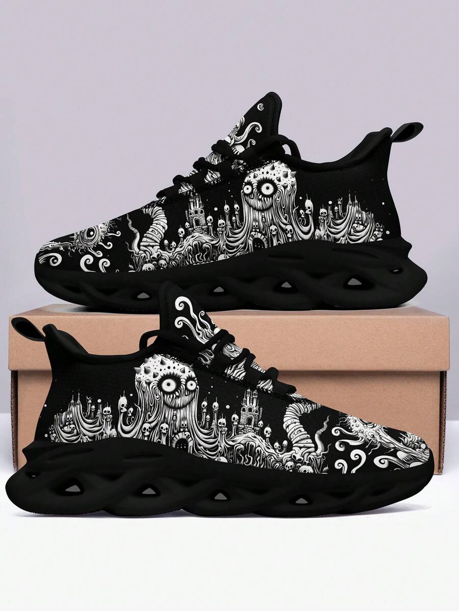Halloween Cartoon Monster Nam Ngoài trời Thoải mái Thoáng khí Nhẹ Giày thể thao đế mềm, Bao gồm cả cỡ lớn - Nhiều màu - Xem 1