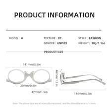 180° Dual Lens Flip Over Makeup Glasses Magnifying Eyeglasses - Mauve Purple - View 4