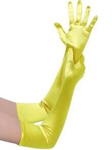1 Pair Women Long Satin Gloves Suitable For Formal Dress, Parties And Performances Halloween Wedding