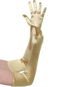 1 Pair Women Long Satin Gloves Suitable For Formal Dress, Parties And Performances Halloween Wedding