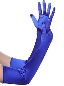 1 Pair Women Long Satin Gloves Suitable For Formal Dress, Parties And Performances Halloween Wedding