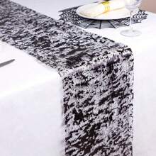 1入組閃亮鋁箔薄網桌布捲，派對、婚禮、聖誕節、感恩節、情人節的中央裝飾桌布 - 彩色 - 查看 27