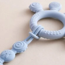 Infant Silicone Teether + Pacifier Clip, Baby Teething Toy For Soothing Gums And Promoting Oral Development