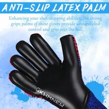 GKHMNEW 青少年和成人足球守门员手套，高性能守门员手套，透气足球手套，适合训练/比赛（尺码 6-10） - 藍色 - 查看 5