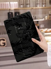 1入黑色龍紋平板電腦保護套，防摔，附筆槽，睡眠/喚醒功能，適用於三星、華為、小米和iPad - 彩色 - 查看 3