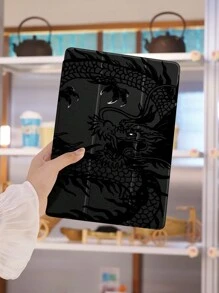 1入黑色龍紋平板電腦保護套，防摔，附筆槽，睡眠/喚醒功能，適用於三星、華為、小米和iPad - 彩色 - 查看 4